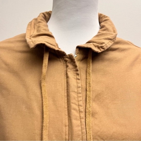 Karen Kane Camel Cinched Waist Tie Bell Sleeve Utility Zip Up Jacket 0X - Picture 5 of 15